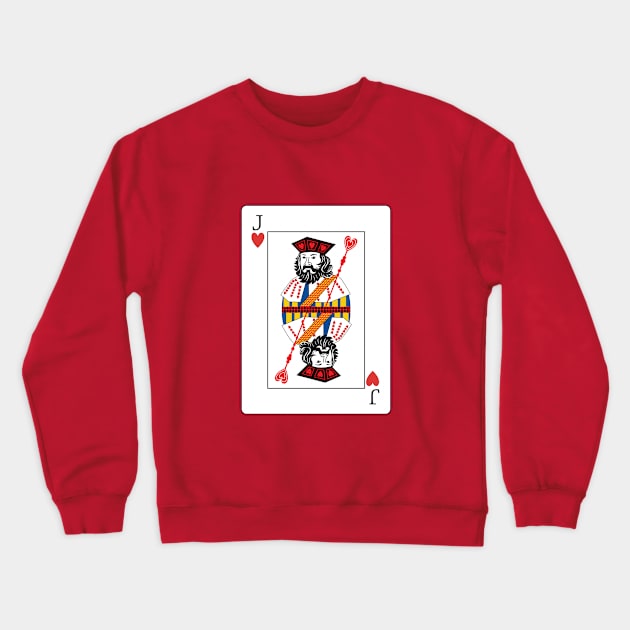 Jack Of Hearts Playing Card Crewneck Sweatshirt by SWON Design